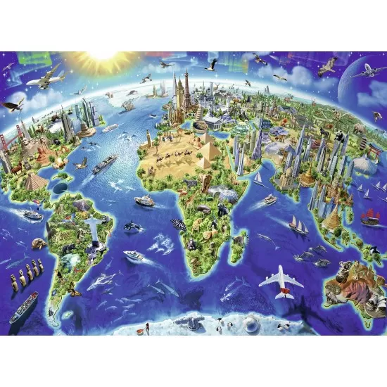 Puzzle Harta lumii - 200 piese Puzzle Harta lumii - 200 piese