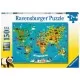 Puzzle harta lumii cu animale 150 piese Ravensburger Puzzle harta lumii cu animale 150 piese Ravensburger