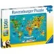 Puzzle harta lumii cu animale 150 piese Ravensburger Puzzle harta lumii cu animale 150 piese Ravensburger
