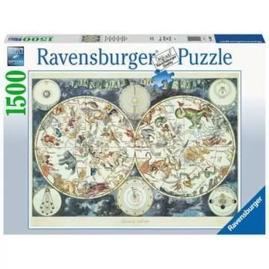 Puzzle Harta lumii creaturi fantastice Ravensburger 1500 piese Puzzle Harta lumii creaturi fantastice Ravensburger 1500 piese