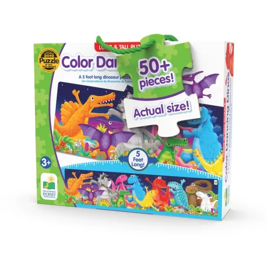 Puzzle lung de podea 51 piese - Dinozauri colorati Puzzle lung de podea 51 piese - Dinozauri colorati