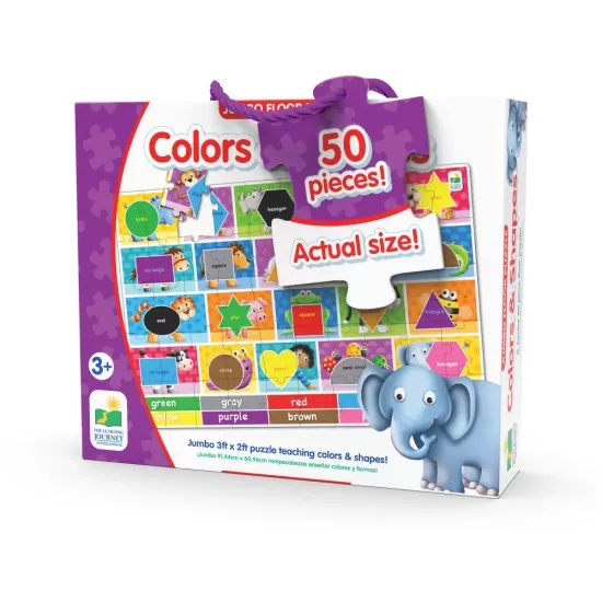 Puzzle mare de podea 50 piese - Culori si forme engleza Puzzle mare de podea 50 piese - Culori si forme engleza