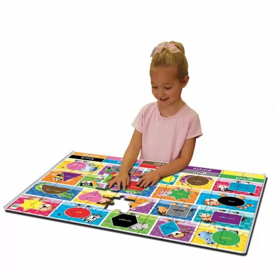 Puzzle mare de podea 50 piese - Culori si forme engleza Puzzle mare de podea 50 piese - Culori si forme engleza