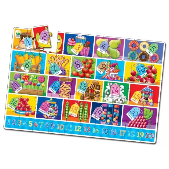 Puzzle mare de podea 50 piese - Numere limba engleza Puzzle mare de podea 50 piese - Numere limba engleza