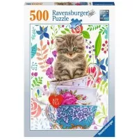Puzzle pisicuta in ceasca 500 piese