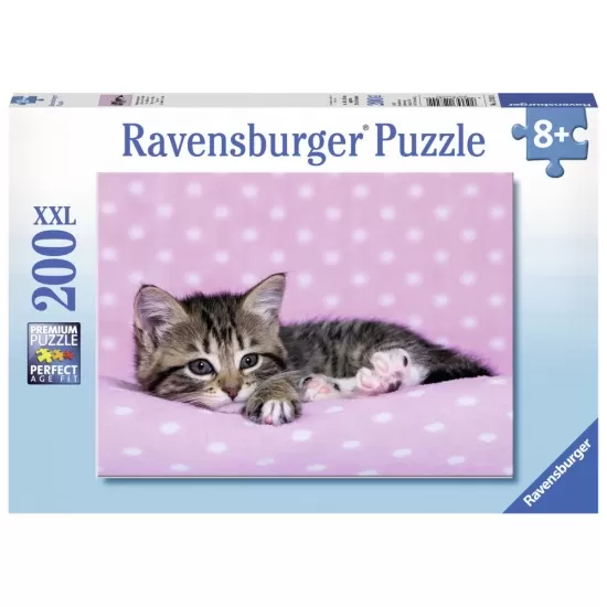 Puzzle pisicuta pe patura 200 piese Puzzle pisicuta pe patura 200 piese