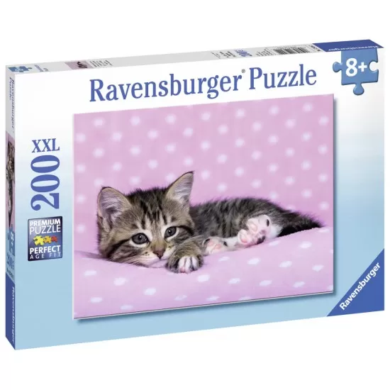 Puzzle pisicuta pe patura 200 piese Puzzle pisicuta pe patura 200 piese