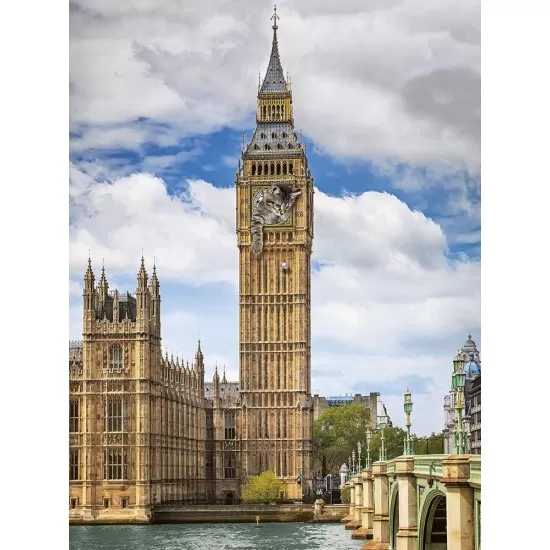 Puzzle Pisica in Big Ben Ravensburger 1500 piese Puzzle Pisica in Big Ben Ravensburger 1500 piese