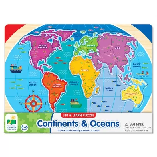 Puzzle The Learning Journey - Sa invatam continentele si oceanele 22 piese Puzzle The Learning Journey - Sa invatam continentele si oceanele 22 piese