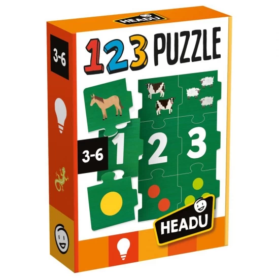 Puzzle educativ Headu - Sa invatam numerele de la 1 la 9 Puzzle educativ Headu - Sa invatam numerele de la 1 la 9