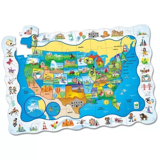 Puzzle 50 piese si joc harta SUA Puzzle 50 piese si joc harta SUA