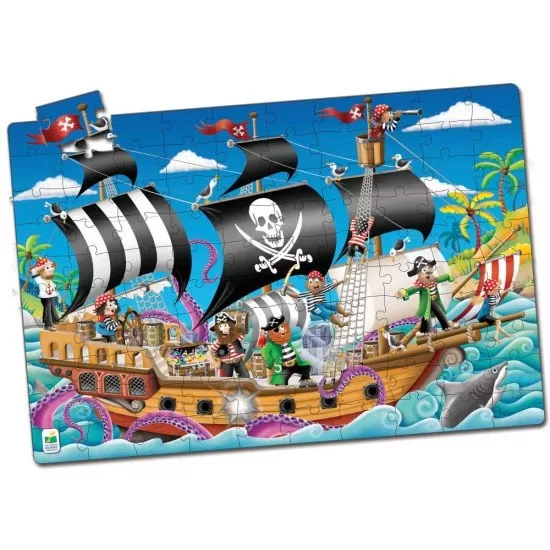 Puzzle straluceste in intuneric 100 piese - Barca piratilor Puzzle straluceste in intuneric 100 piese - Barca piratilor