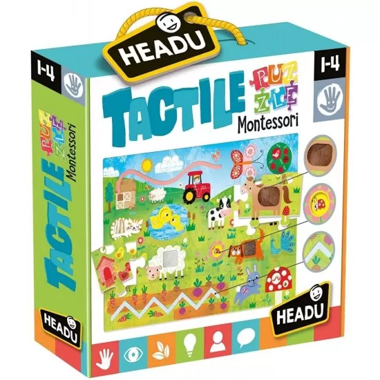 Puzzle tactil Montessori Headu 21 piese