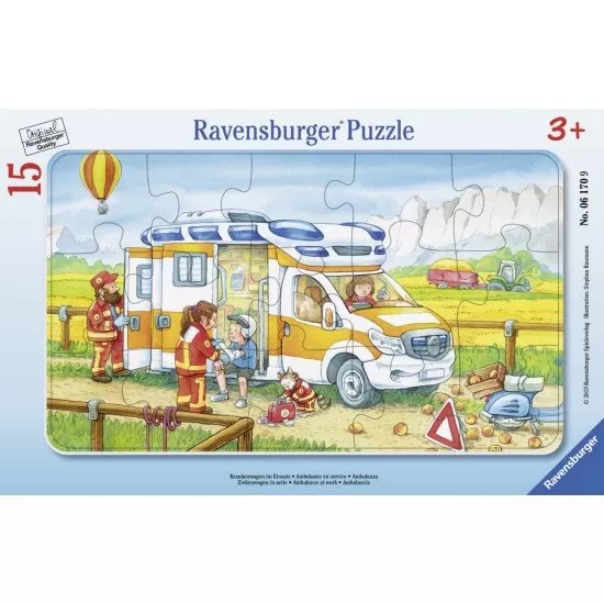 Puzzle tip rama Ambulanta 15 piese Puzzle tip rama Ambulanta 15 piese