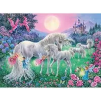 Puzzle unicorni la lumina lunii 100 piese Starline Ravensburger