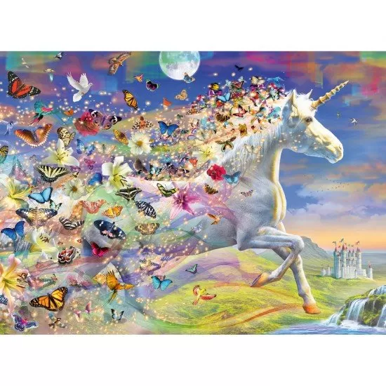 Puzzle unicorni si fluturi 500 piese cu stickere Puzzle unicorni si fluturi 500 piese cu stickere