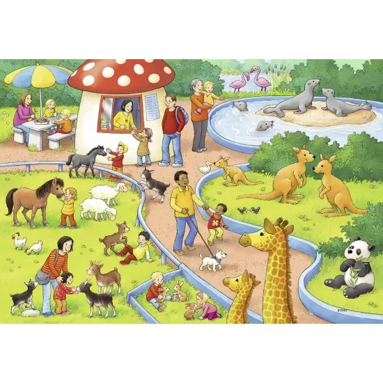 Puzzle Zi la Zoo - 2x24 piese Puzzle Zi la Zoo - 2x24 piese