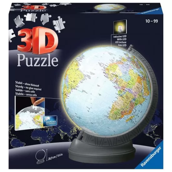 Puzzle 3D cu led globul pamantesc 540 piese Ravensburger Puzzle 3D cu led globul pamantesc 540 piese Ravensburger