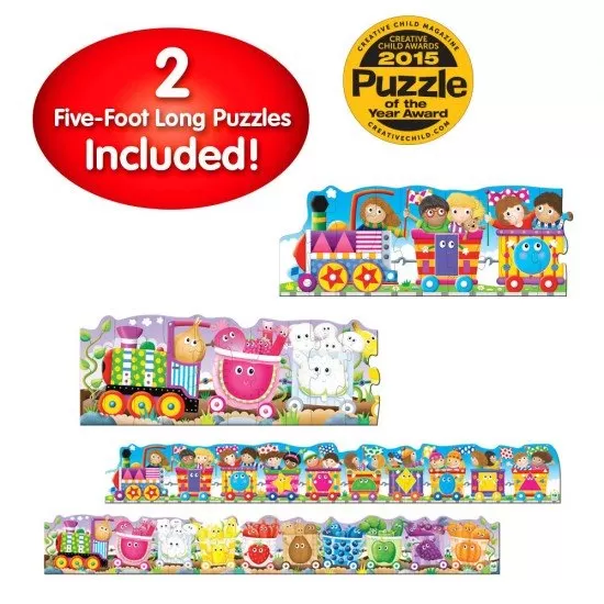 Set 2 puzzle-uri Trenul urias cu forme si culori 60 piese Set 2 puzzle-uri Trenul urias cu forme si culori 60 piese