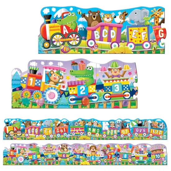 Set 2 puzzle-uri trenul urias cu numere si litere in limba engleza Set 2 puzzle-uri trenul urias cu numere si litere in limba engleza