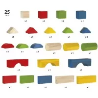 Set blocuri colorate din lemn 25 piese BRIO 