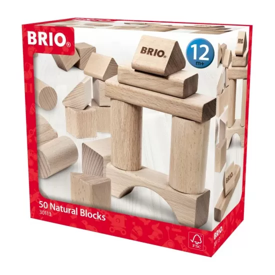 Set blocuri din lemn 50 piese BRIO Set blocuri din lemn 50 piese BRIO