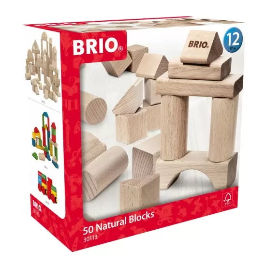 Set blocuri din lemn 50 piese BRIO Set blocuri din lemn 50 piese BRIO