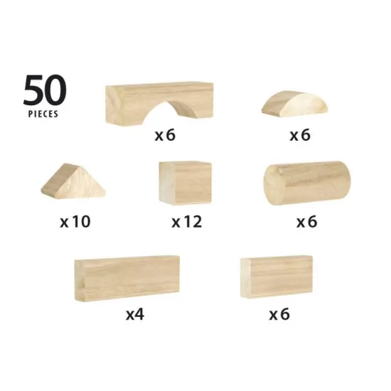 Set blocuri din lemn 50 piese BRIO Set blocuri din lemn 50 piese BRIO