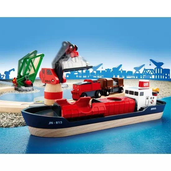 Set port cu nava de marfa Brio Set port cu nava de marfa Brio