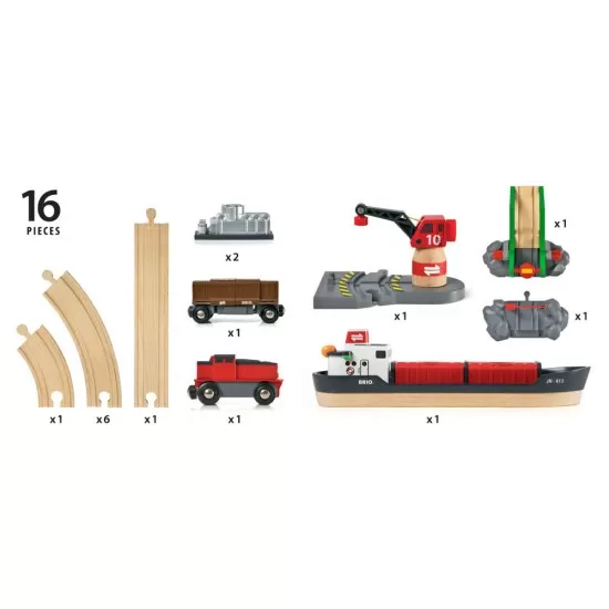 Set port cu nava de marfa Brio Set port cu nava de marfa Brio