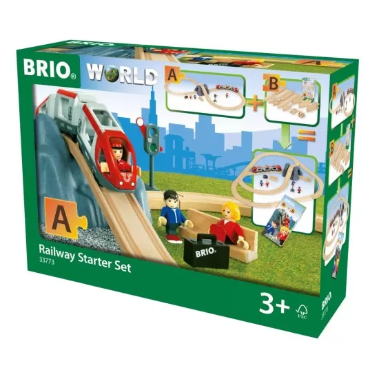 Set tren pentru incepatori cu sine BRIO 26 piese