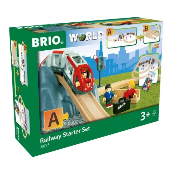 Set tren pentru incepatori cu sine BRIO 26 piese