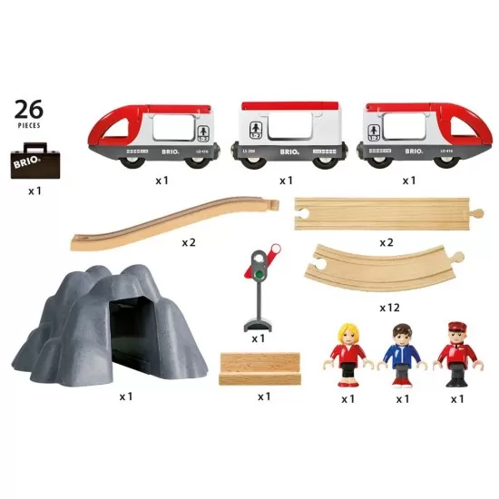 Set tren pentru incepatori cu sine BRIO 26 piese
