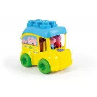 Set constructie bebe Soft Clemmy - Autobuz Peppa cu cuburi