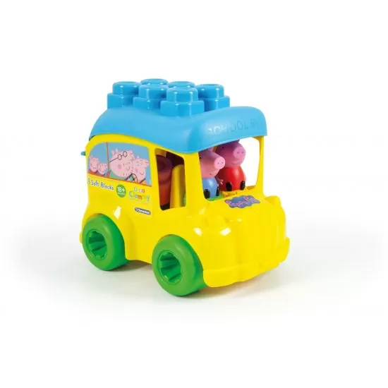 Set constructie bebe Soft Clemmy - Autobuz Peppa cu cuburi Set constructie bebe Soft Clemmy - Autobuz Peppa cu cuburi