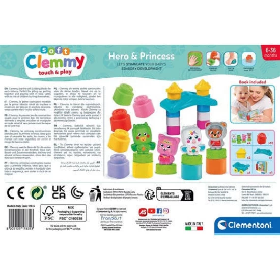 Set cuburi moi pentru bebelusi Soft Clemmy - Eroi si printese