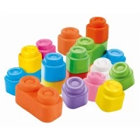 Gentuta cu 40 de cuburi moi pentru bebelusi Soft Clemmy