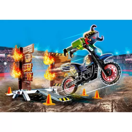 Playmobil Stunt Show - Motocicleta cu perete de foc Playmobil Stunt Show - Motocicleta cu perete de foc
