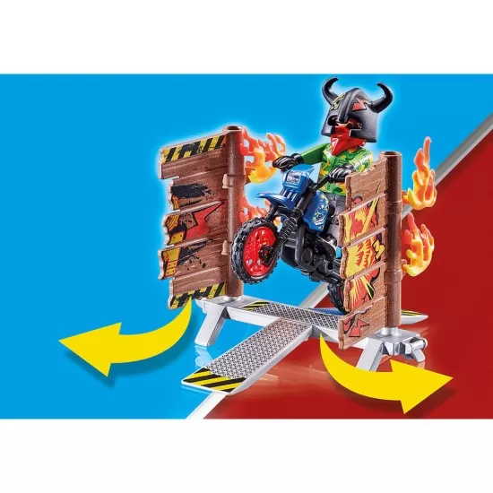 Playmobil Stunt Show - Motocicleta cu perete de foc Playmobil Stunt Show - Motocicleta cu perete de foc