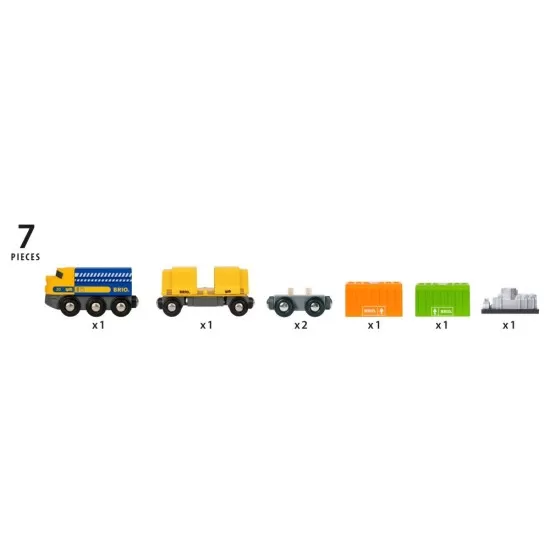 Ten marfa cu 3 vagoane BRIO Ten marfa cu 3 vagoane BRIO