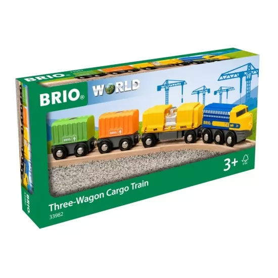 Ten marfa cu 3 vagoane BRIO Ten marfa cu 3 vagoane BRIO