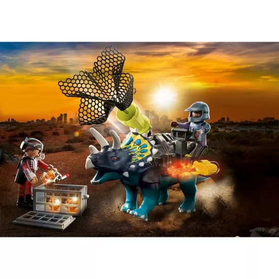 Playmobil Dino Rise Triceratops - Batalia pentru piatra legendara Playmobil Dino Rise Triceratops - Batalia pentru piatra legendara