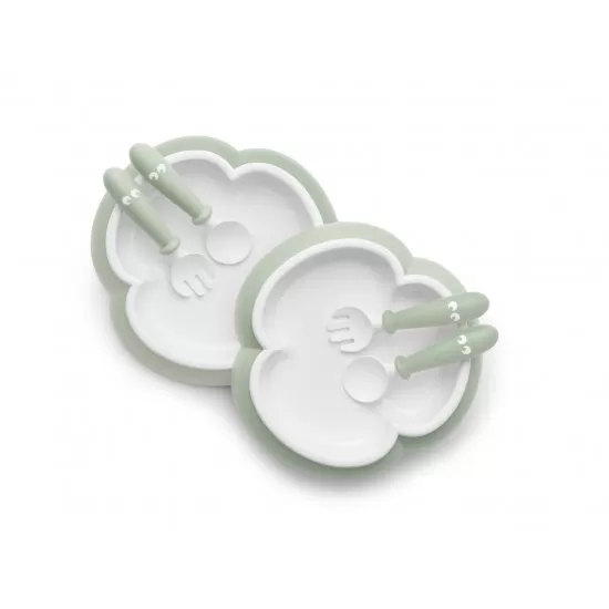 2 Seturi hranire bebe BabyBjorn - Farfurie, lingurita si furculita pentru bebe Powder Green 2 Seturi hranire bebe BabyBjorn - Farfurie, lingurita si furculita pentru bebe Powder Green