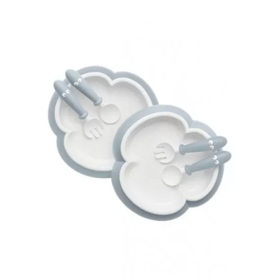 2 Seturi hranire cu farfurie, lingurita si furculita pentru bebe Powder Blue BabyBjorn 2 Seturi hranire cu farfurie, lingurita si furculita pentru bebe Powder Blue BabyBjorn