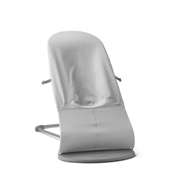 Balansoar bebelusi BabyBjorn Bliss Light Gray din tesatura melange cu aspect clasic