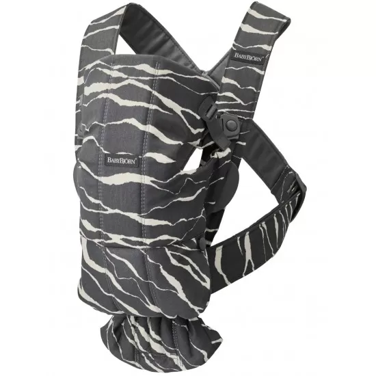Marsupiu anatomic cu multiple pozitii de purtare Mini Anthracite/Landscape Bumbac Editie Limitata BabyBjorn