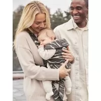 Marsupiu anatomic cu multiple pozitii de purtare Mini Anthracite/Landscape Bumbac Editie Limitata BabyBjorn