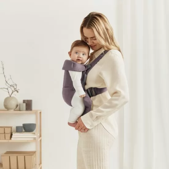 Marsupiu anatomic BabyBjorn cu multiple pozitii de purtare Mini Dark Purple Bumbac