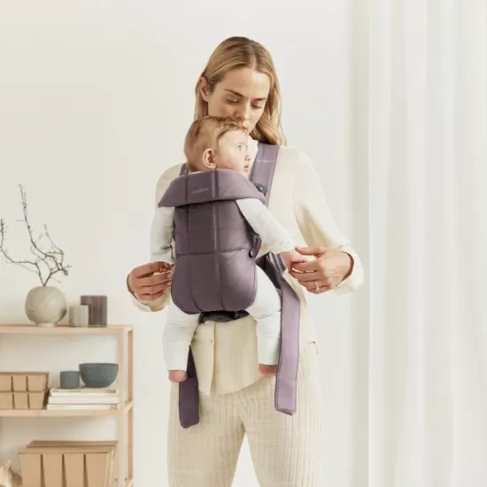 Marsupiu anatomic BabyBjorn cu multiple pozitii de purtare Mini Dark Purple Bumbac