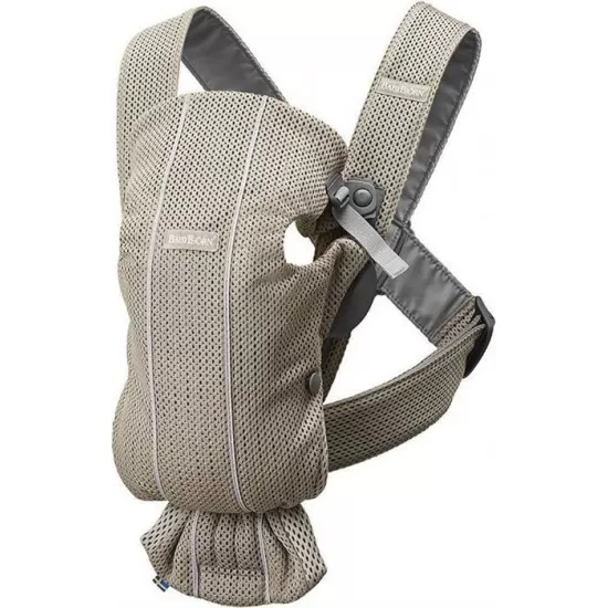 Marsupiu anatomic Mini cu pozitii multiple de purtare BabyBjorn Greige Mesh Marsupiu anatomic Mini cu pozitii multiple de purtare BabyBjorn Greige Mesh